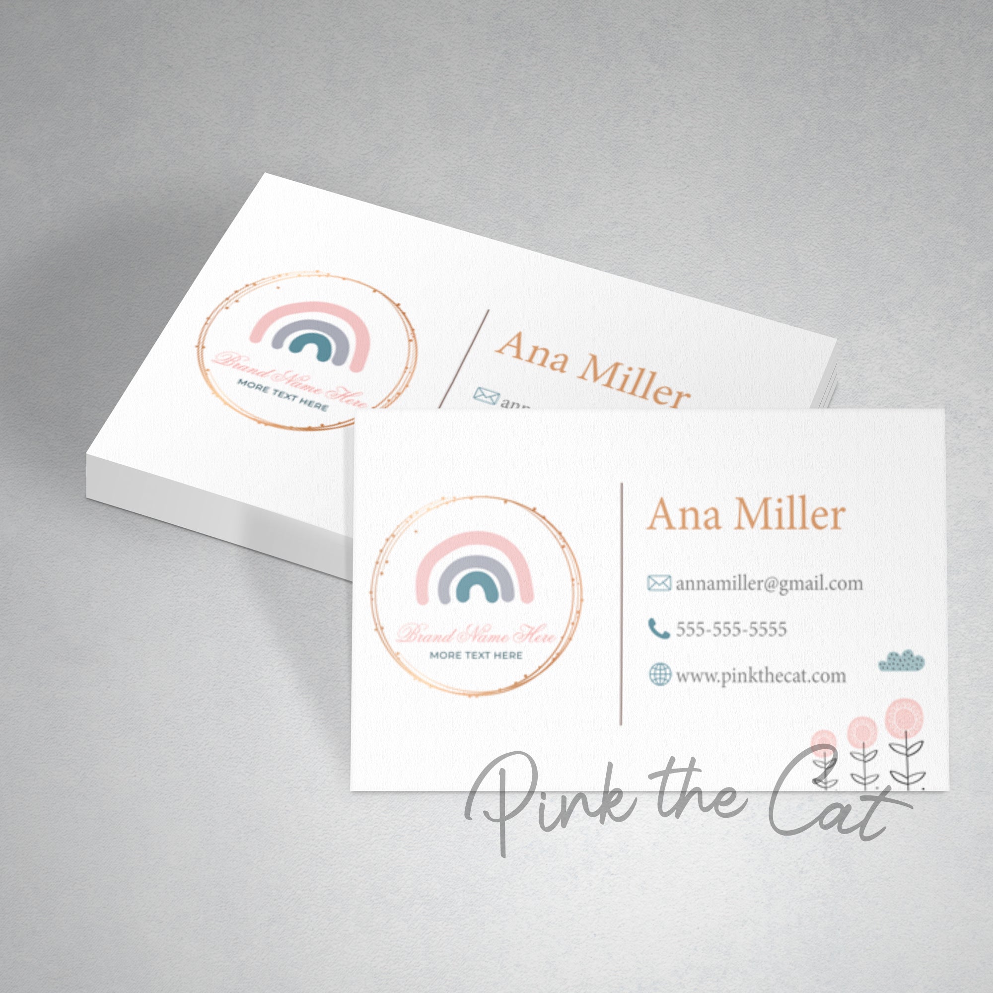 Premade boho rainbow business card #2