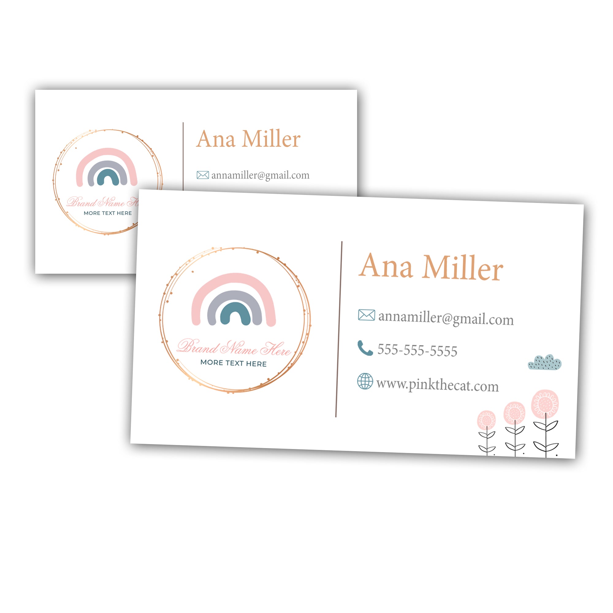 Premade boho rainbow business card #2