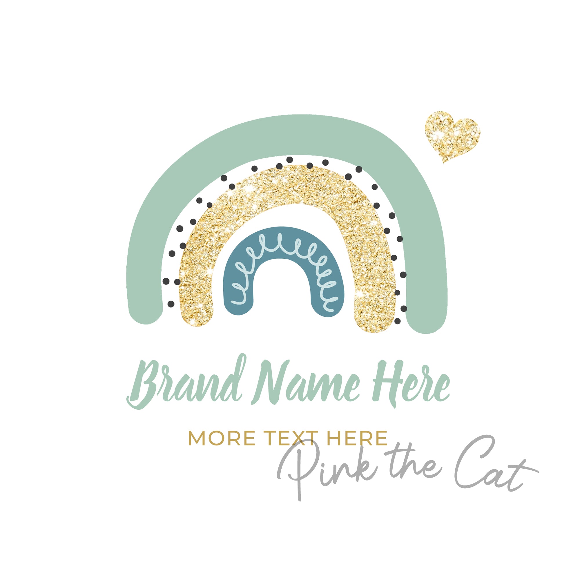 Premade boho rainbow logo design #3