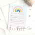 Boho Rainbow Invitation Fill In Blanks Printable