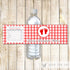 Red Gingham Cowgirl Baby Shower Bottle Label