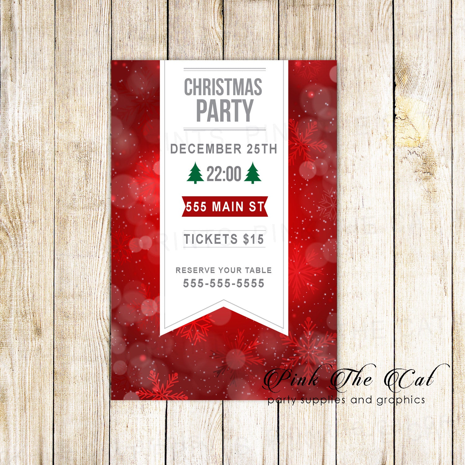 30 Holiday christmas party invitation adults red modern