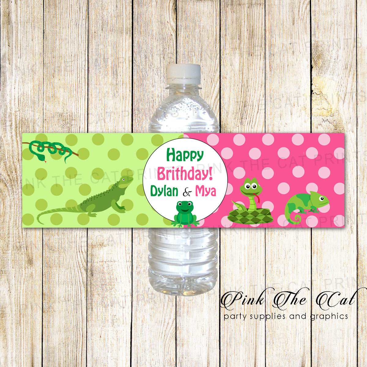 Reptile Snake Kids Birthdy Party Bottle Label Printable