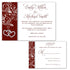 Wedding Invitation & RSVP Card Rhinestone Burgundy Silver