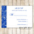 100 RSVP cards rhinestone diamonds royal blue hearts