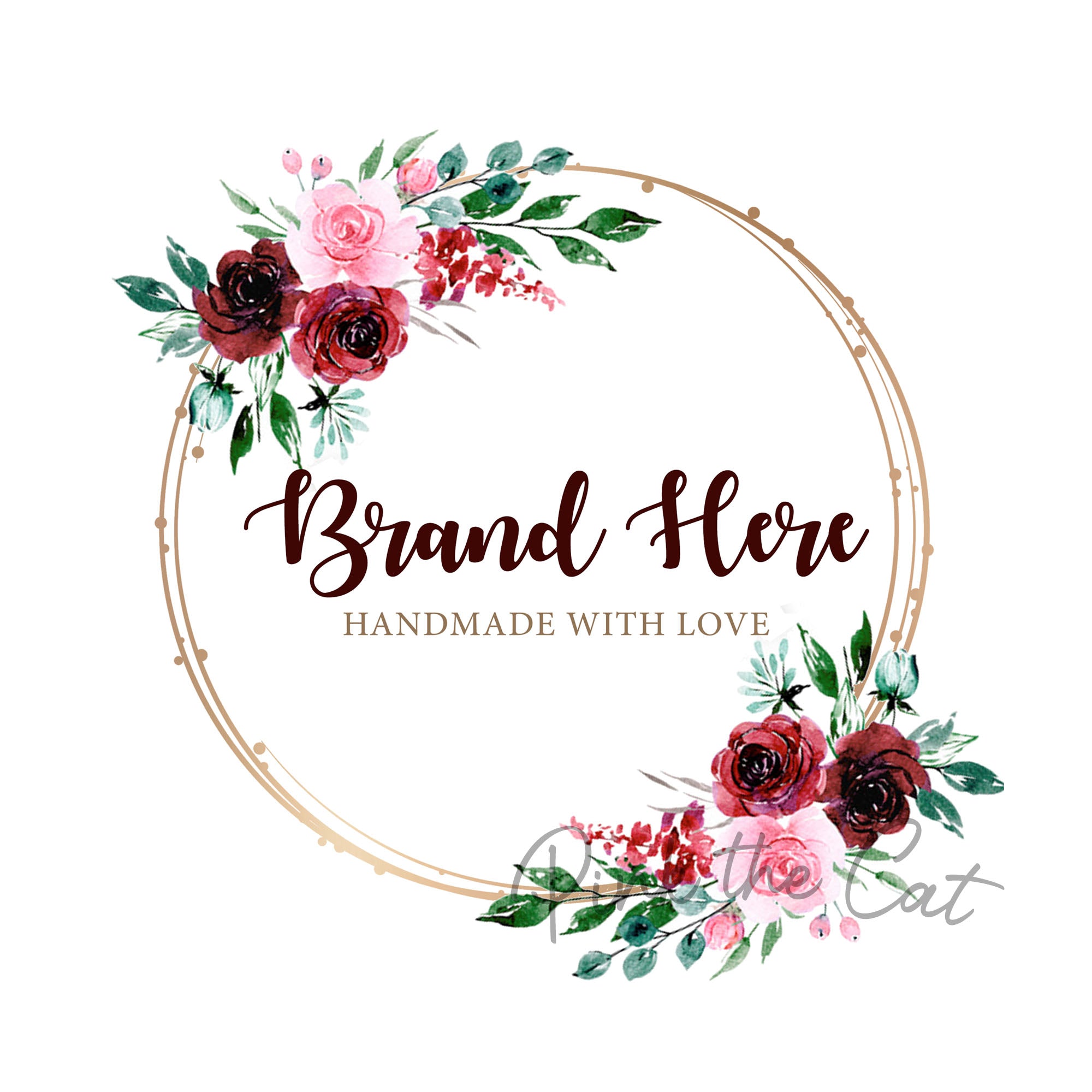 Premade roses round logo design