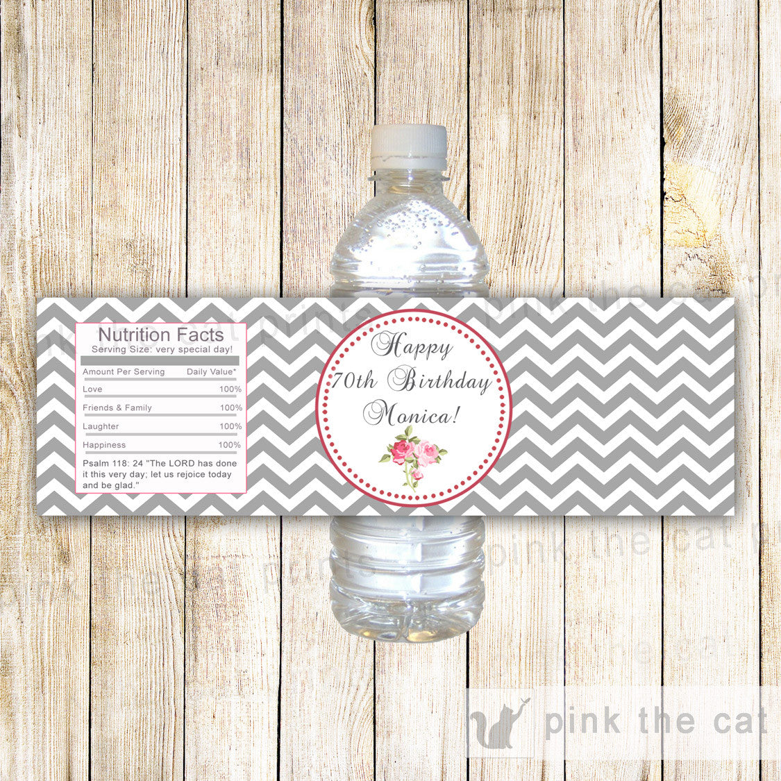 Bottle Labels Roses Bridal Birthday Baby Shower