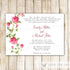 Wedding Invitation & RSVP Card Roses Pink Mint Green