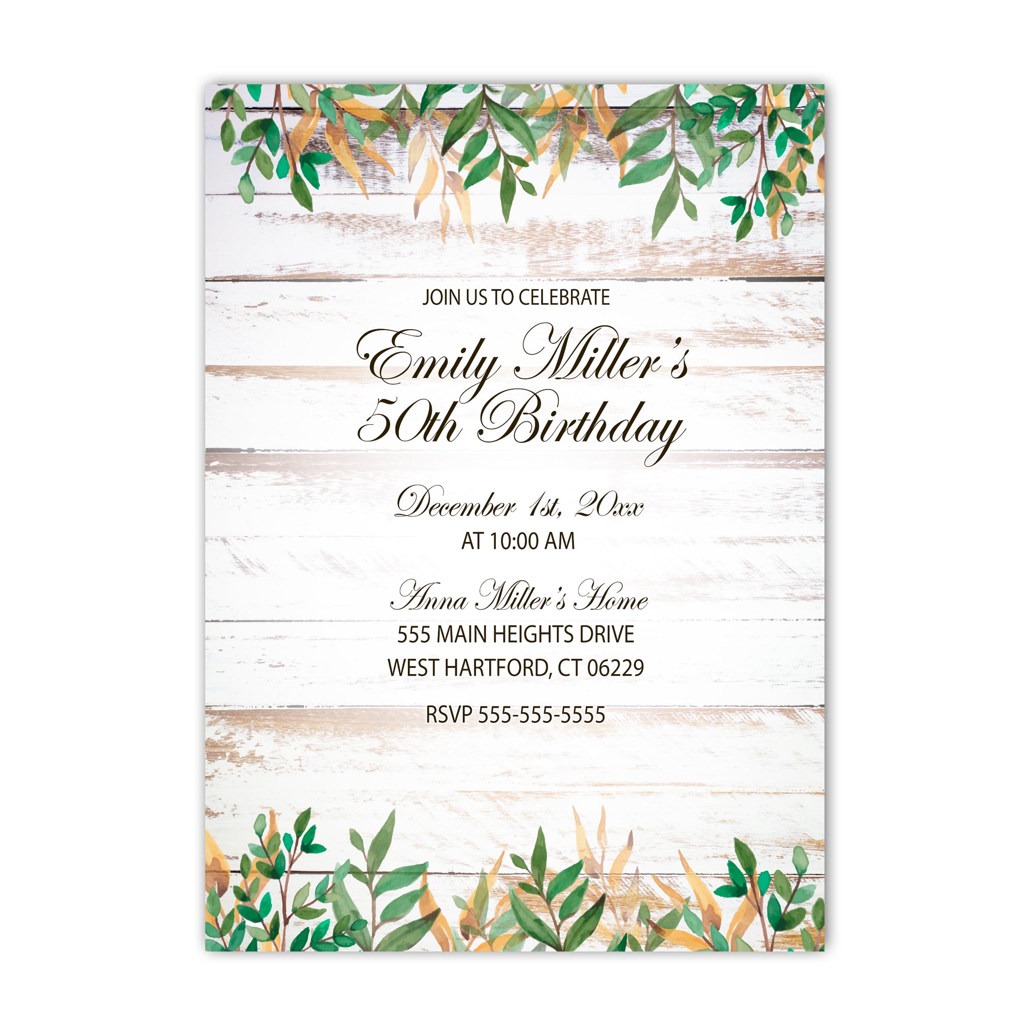 Rustic invitations wood birthday (set of 30)