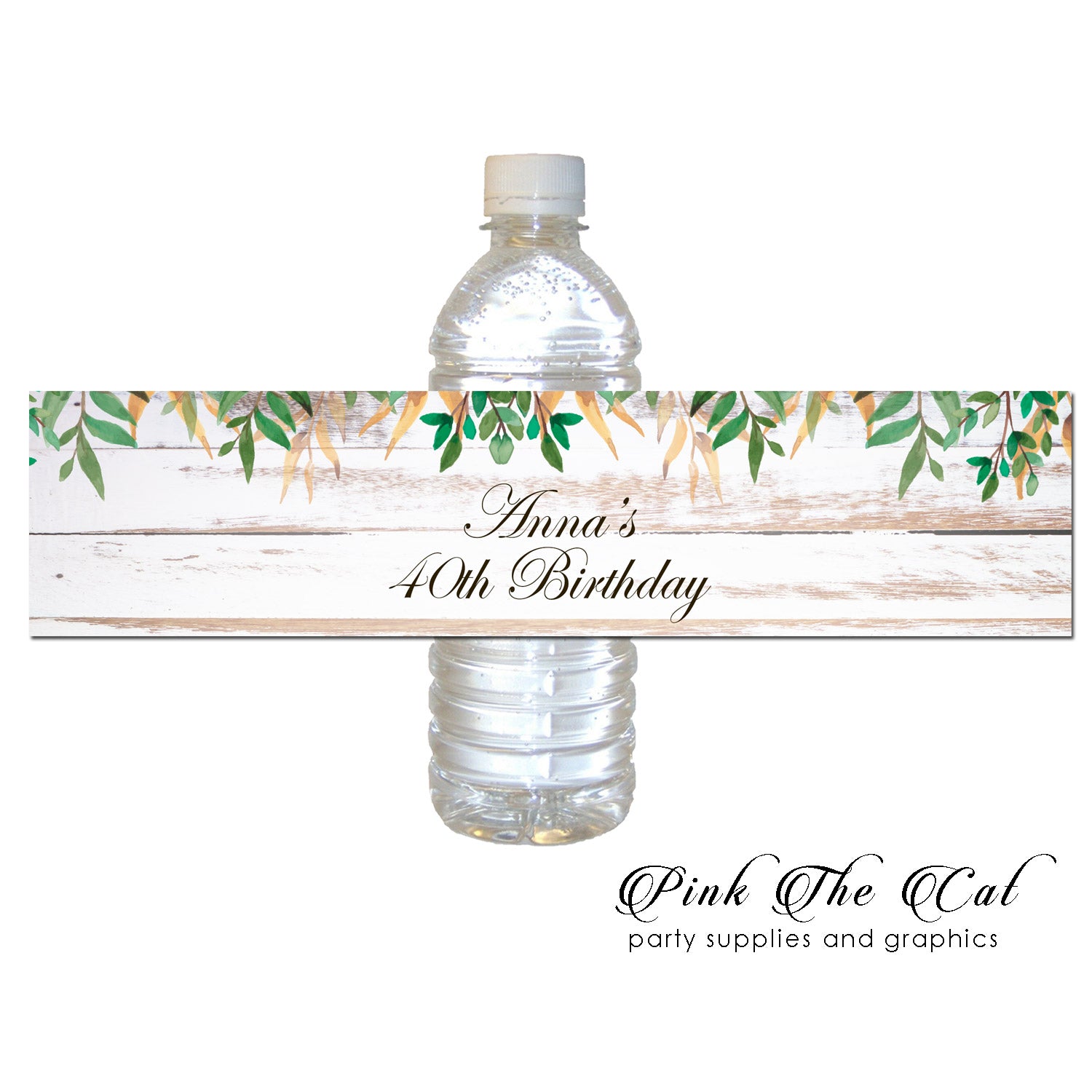 Rustic wood vintage bottle label birthday wedding favors printable