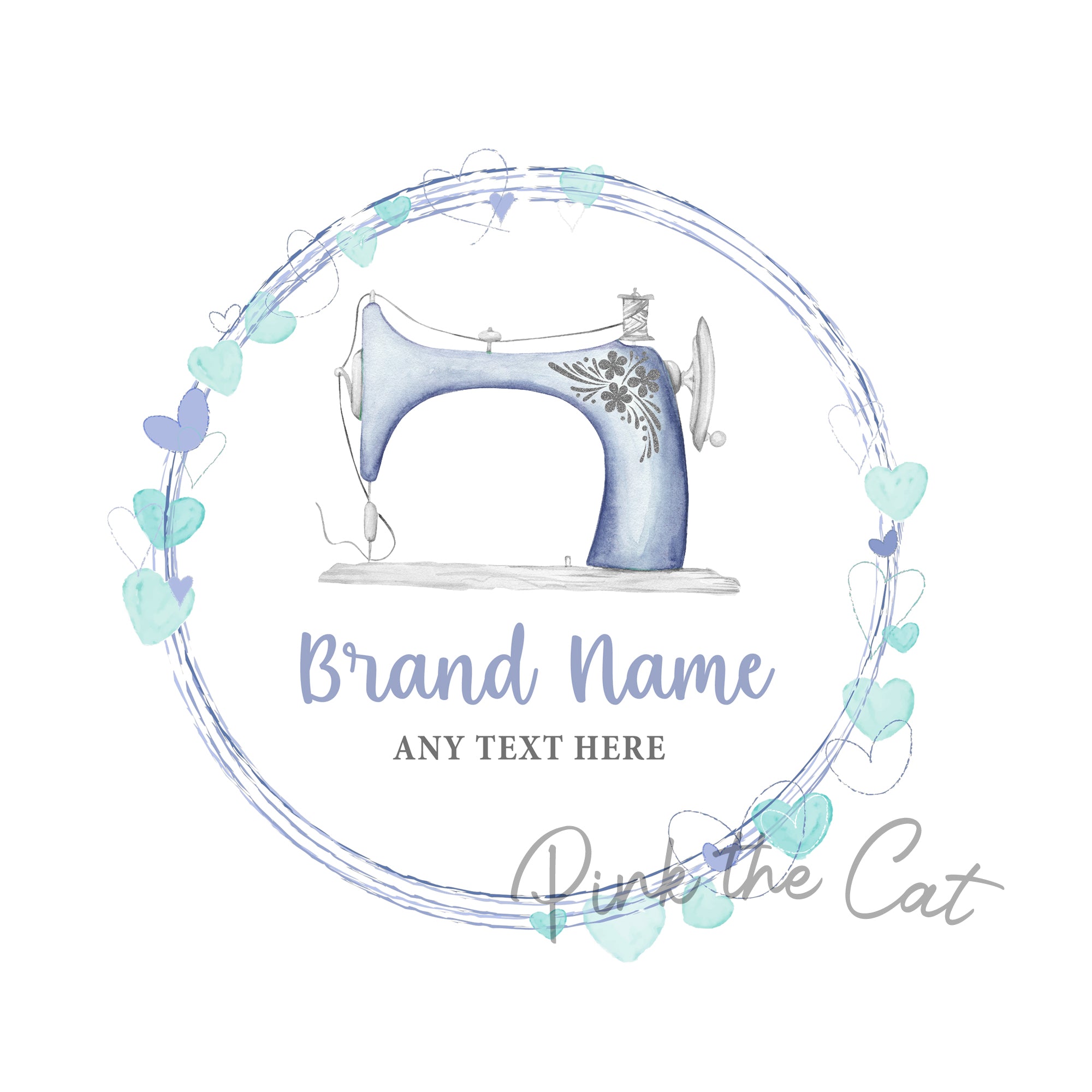 Premade sewing hearts logo design