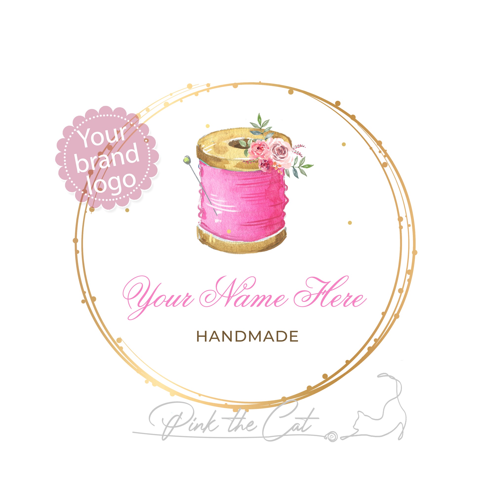 Premade sewing thread logo design