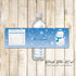 Snowman Winter Bottle Label Birthday Baby Shower Blue