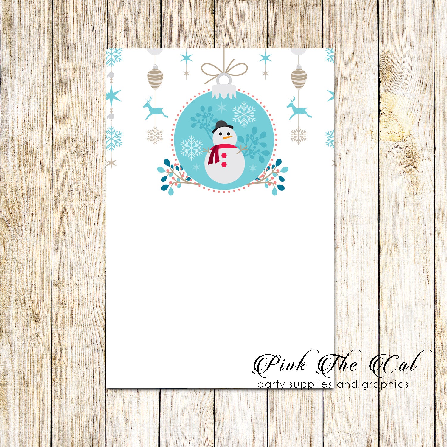 30 cards invitations greeting notes kids christmas snowman