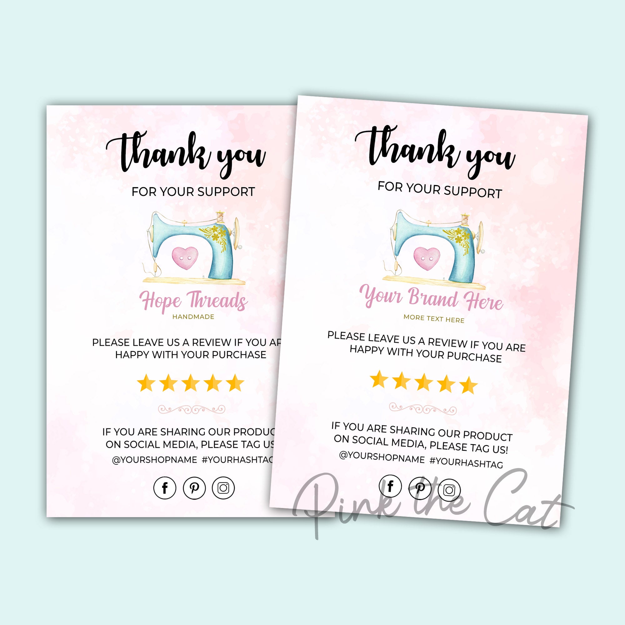 Business thank you card sewing machine #2