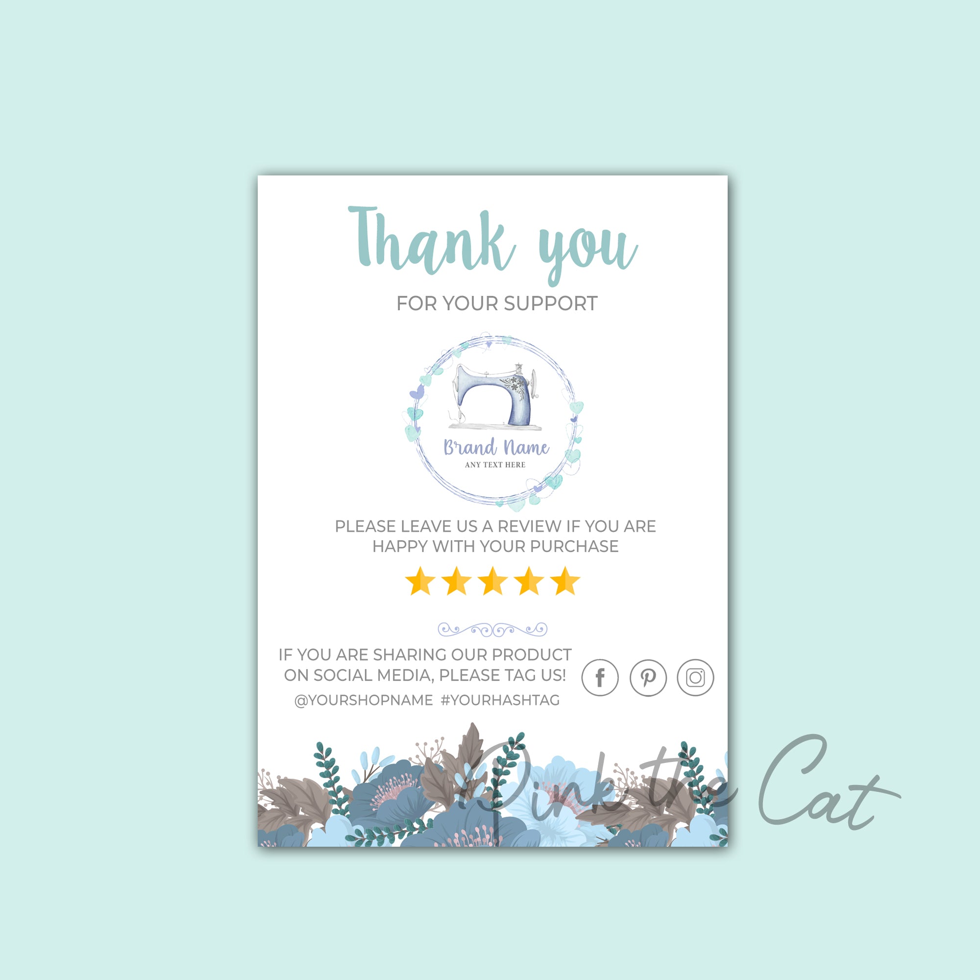 Business thank you card sewing machine #3