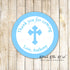 70 stickers blue boy baptism communion 1.5'' personalized