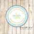 Star baby shower gift favor label sticker tag blue yellow printable