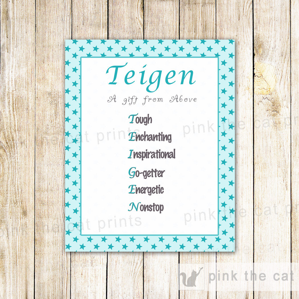 Nursery Bedroom Decoration Teal Stars