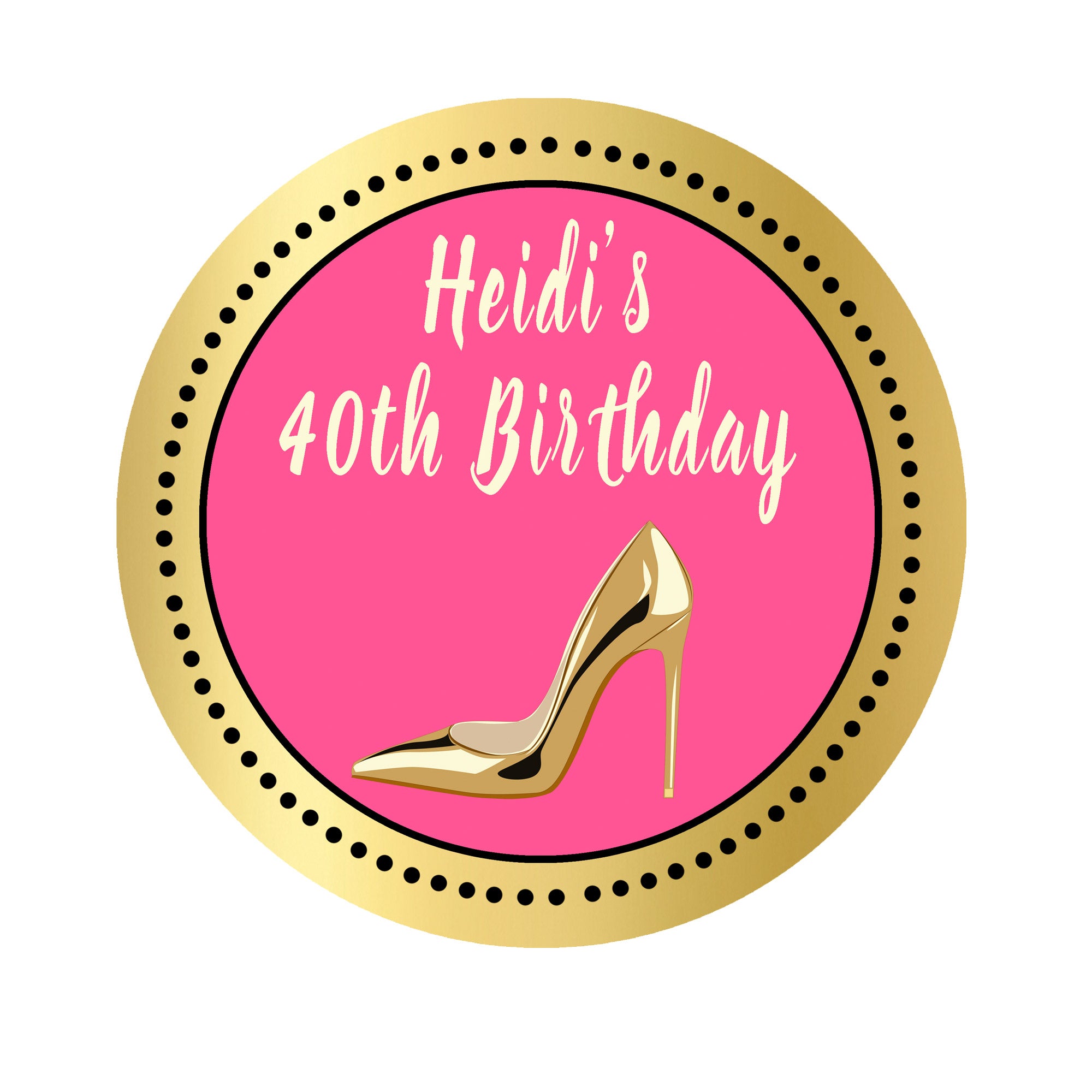 70 High heel shoe favor stickers adult birthday personalized