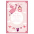 30 Stork pink invitations & envelopes girl baby shower personalized