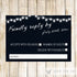 String Lamps Wedding Invitation & RSVP Card Black