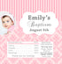 30 Candy bar wrappers girl baptism pink