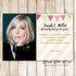 Birthday party thank you card photo gold red printable