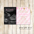 Baby shower invitations pink gold girl with photo printable