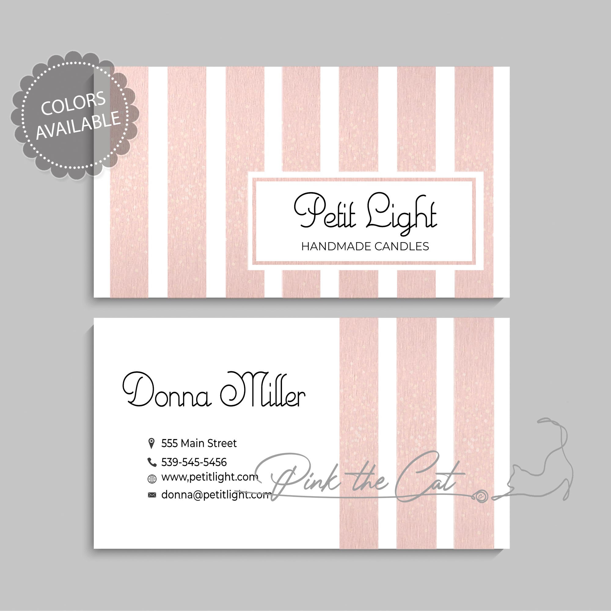 Premade rose gold business card