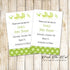 30 Cards Stroller Baby Shower Save The Date Green Twins Unisex
