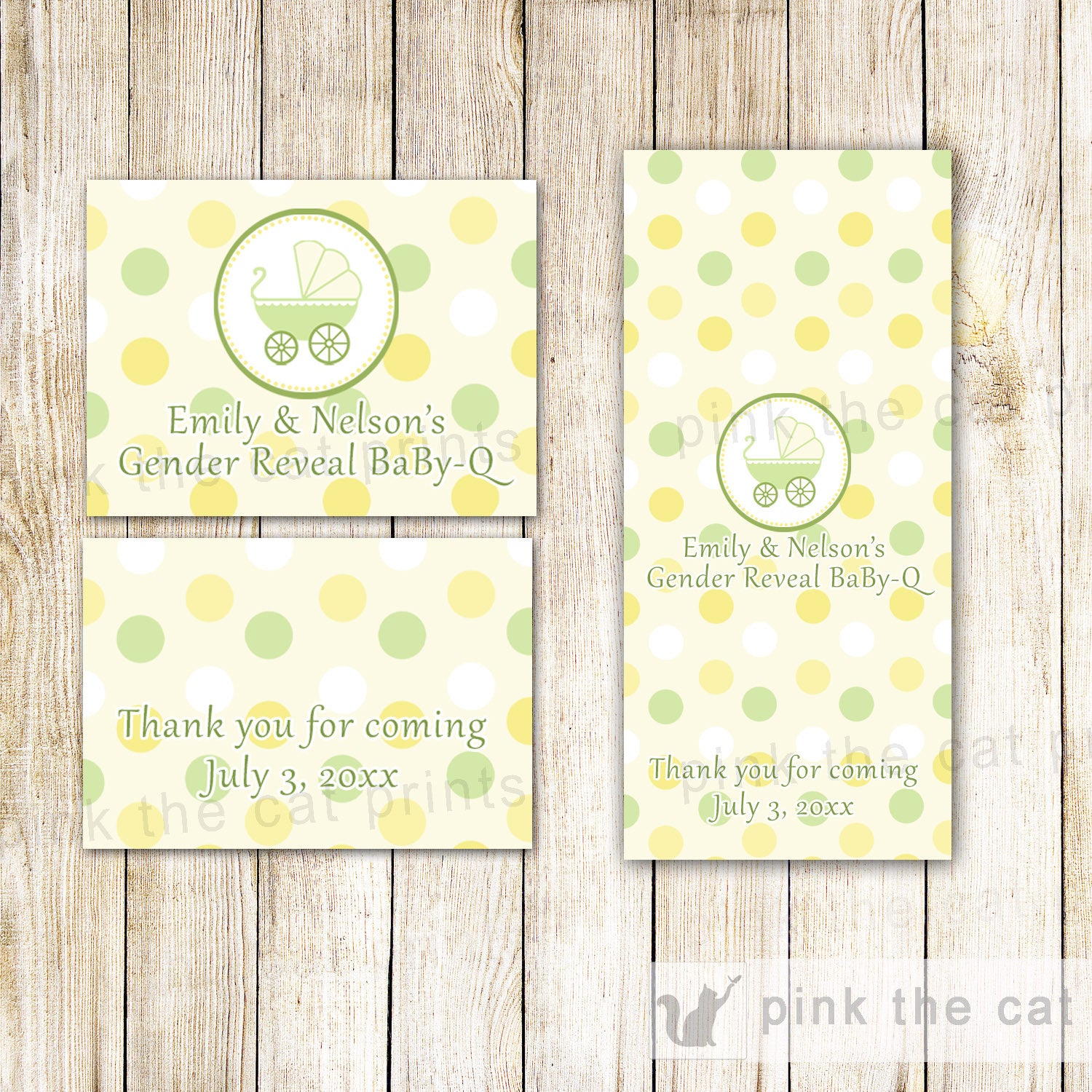 Mini Candy Wrapper Label Stroller Unisex Baby Shower