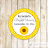 40 Stickers Favor Label Birthday Baby Shower Sunflower