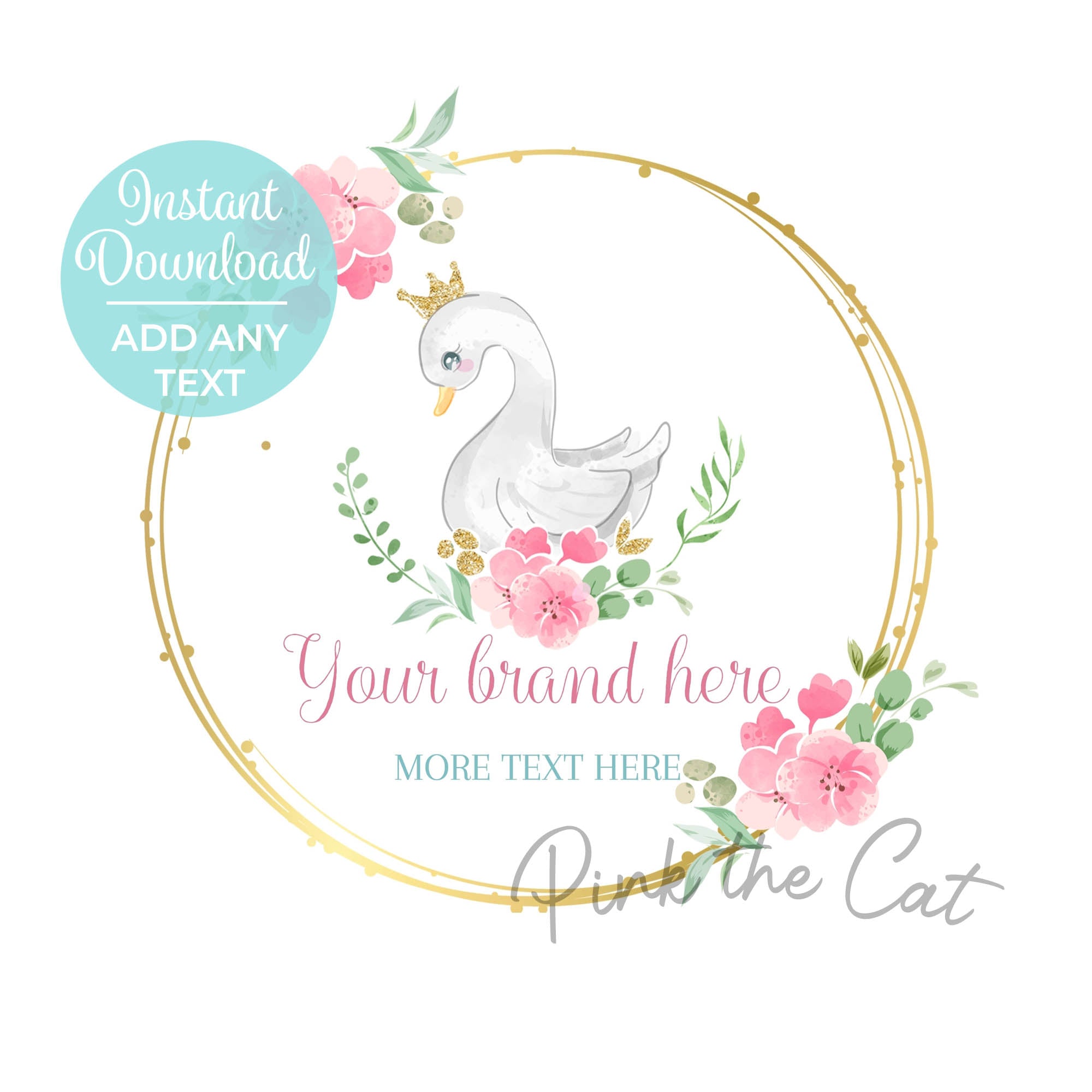Premade princess swan logo design