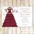 Winter Invitation Sweet 16 Quinceanera Ruby Red Dress