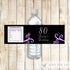 Bottle Labels Adult Birthday Purple Black