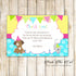 Puppy kitten thank you card kids girl birthday printable