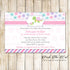 30 Invitations Turtle Girl Baby Shower Pink Green