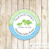 40 Stickers Favor Label Turtle Baby Shower