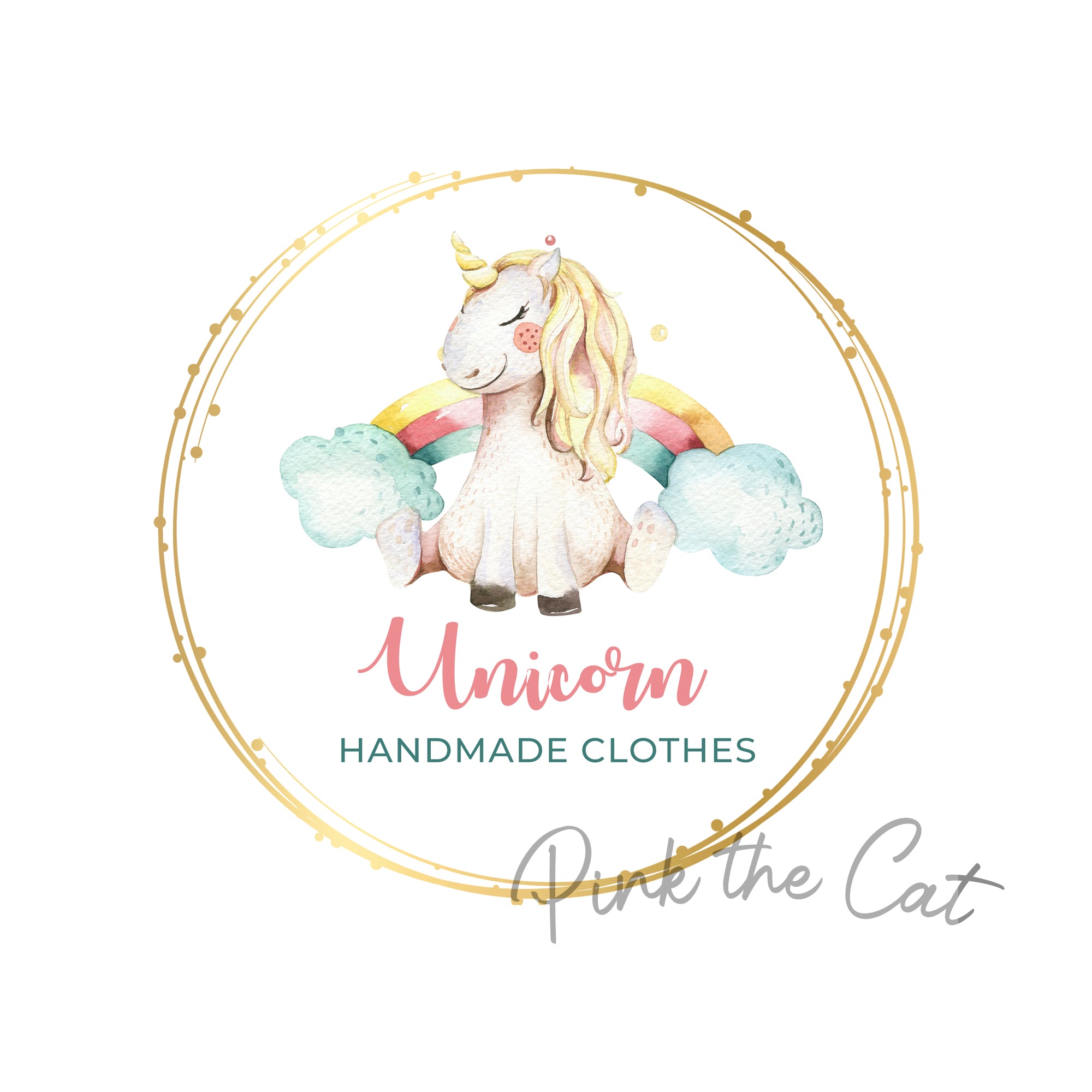 Premade rainbow unicorn logo design
