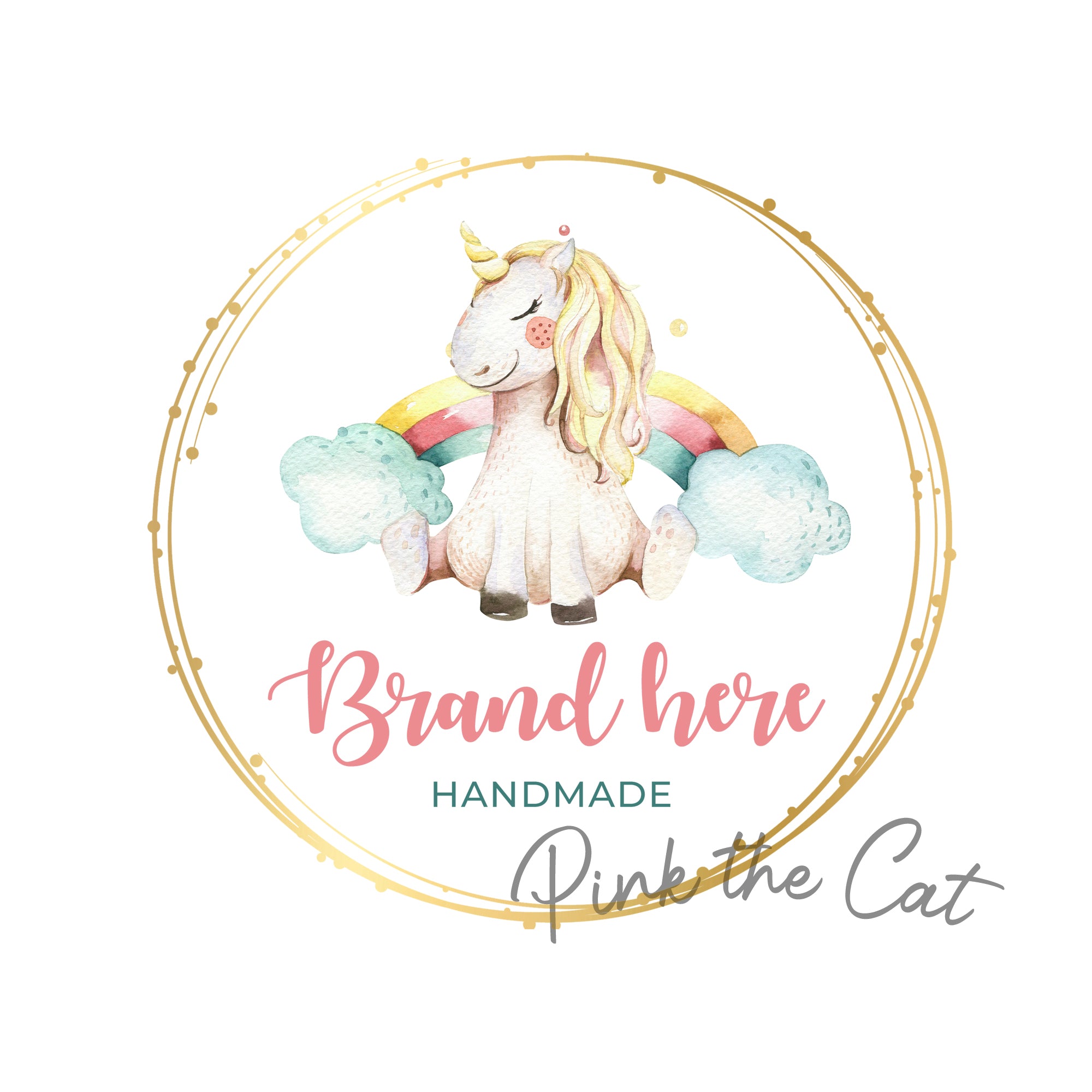 Premade rainbow unicorn logo design