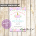 Unicorn Face Invitation Birthday Party Glitter Floral Printable