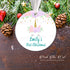 Personalized Christmas tree ornament girl unicorn face