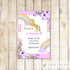 Unicorn Invitation Girl Baby Shower Birthday Boho Glitter
