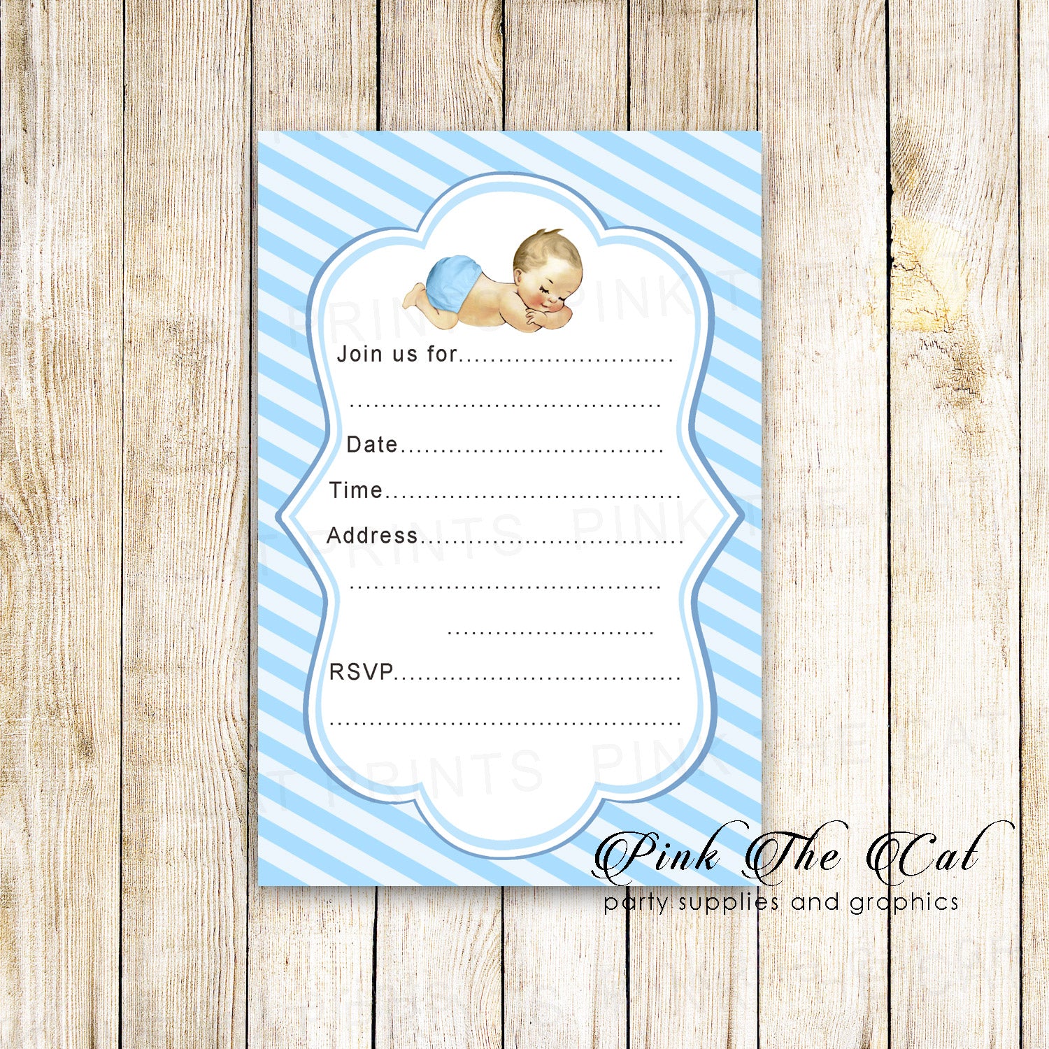 Blank baby best sale boy shower invitations
