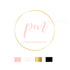 Premade caligraphy pink gold logo design