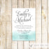 Watercolor Teal Wedding Invitations & RSVP Cards