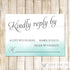 Watercolor Teal Wedding Invitations & RSVP Cards