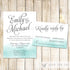 Watercolor Teal Wedding Invitations & RSVP Cards