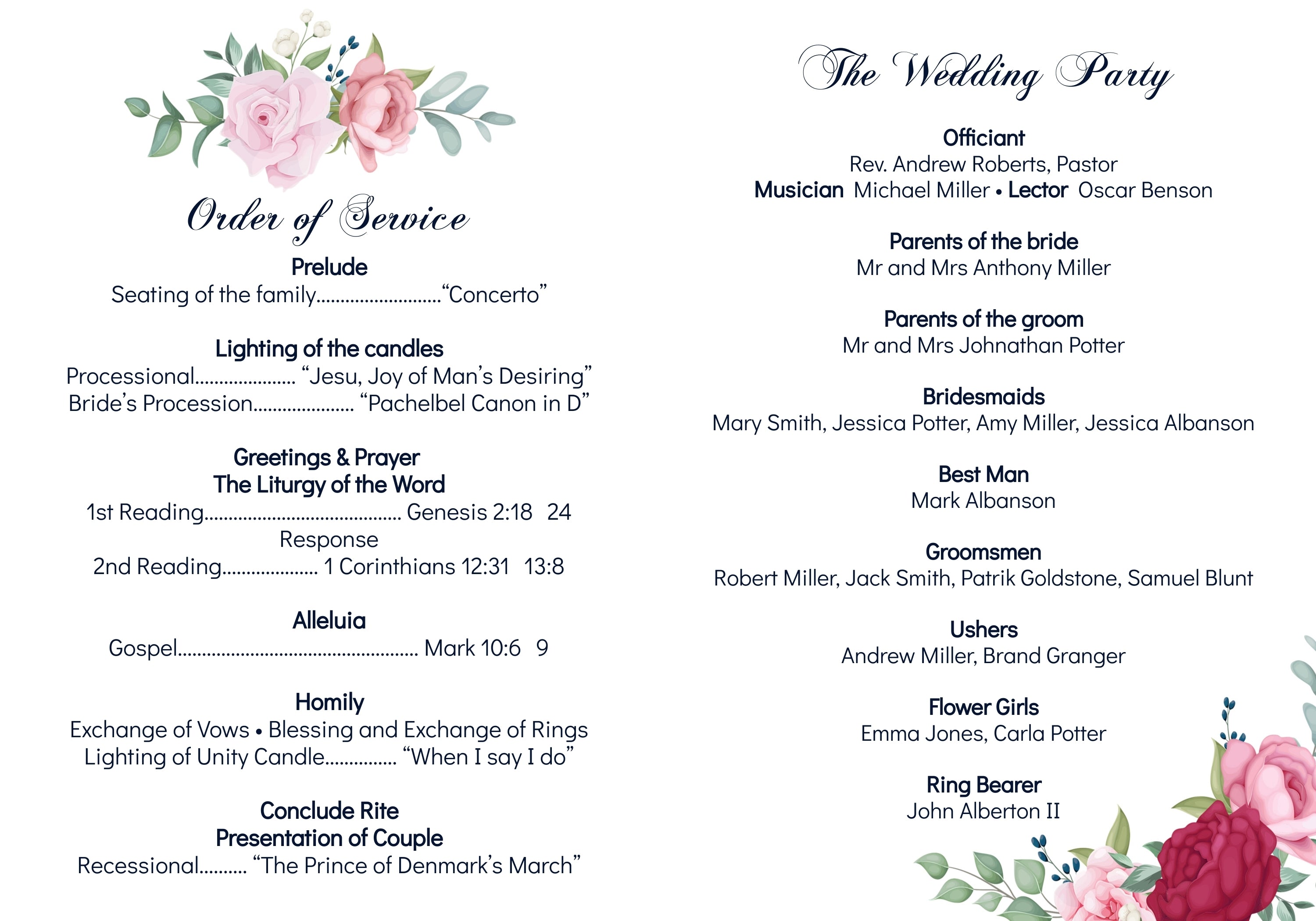 Wedding Program Guide Wedding program layout 60 photos - Astyledwedding.com